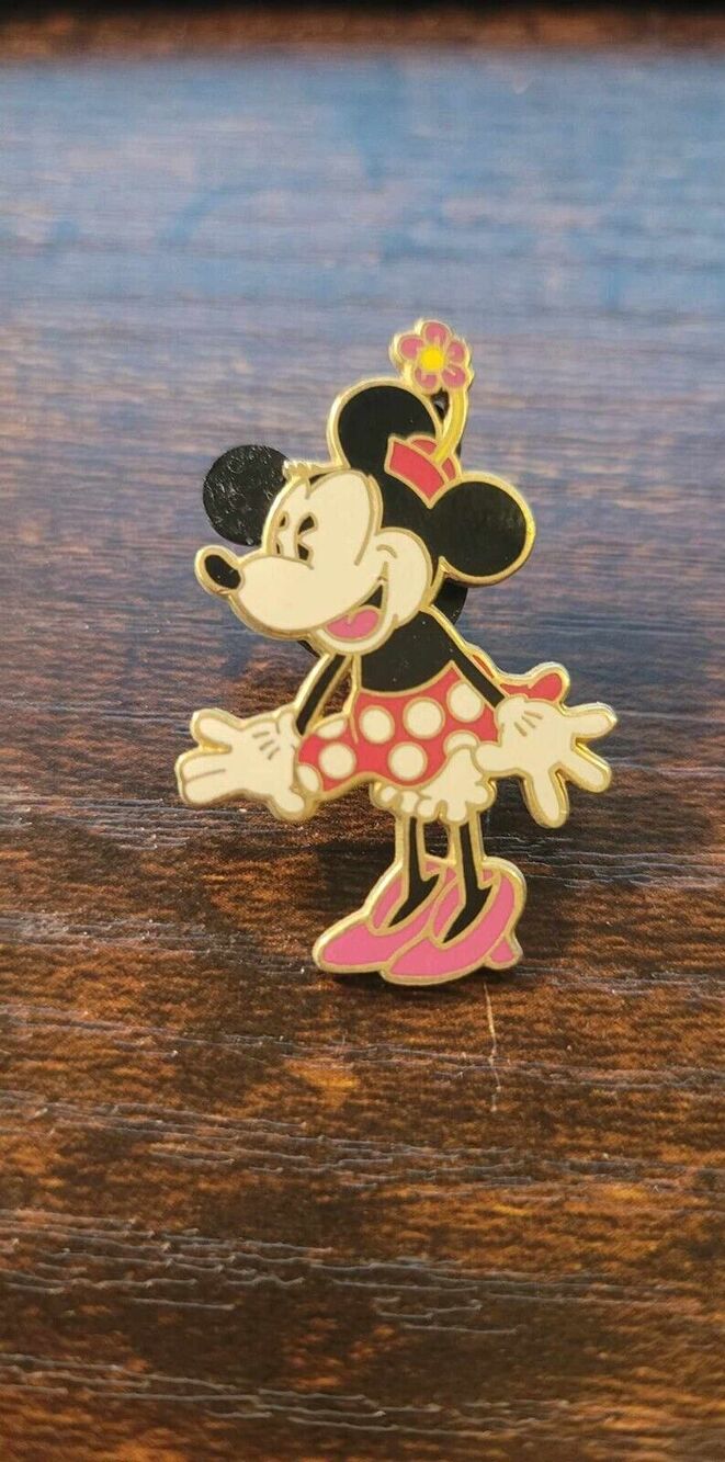 disney pin 12388 Minnie Mouse polka dot skirt red hat flower pink shoes retro *3